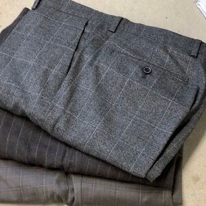Lot of three brown patterned banana republic dress pants. Amazing